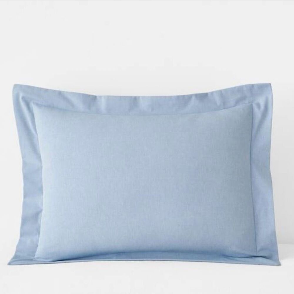 The Company Store Oxford Sham NWT 100% Woven Cotton Light Blue 20"x26" Standard